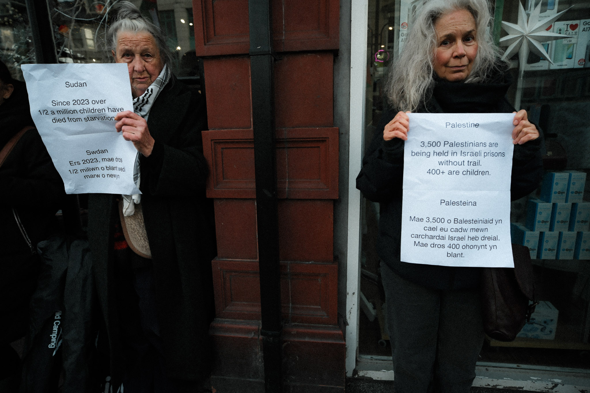 Protester holding a poster